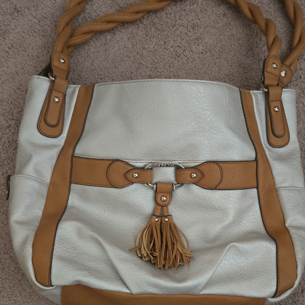 Rosetti Cream and Tan Shoulder Bag